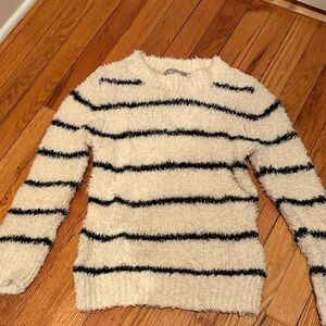 Vince Cream and Black Striped Sweater